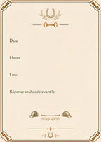 Faire-part de mariage équestre personnalisable sur Canva – Recto verso à télécharger