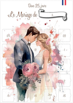 Calendrier compte à rebours mariage 25 jours - recto