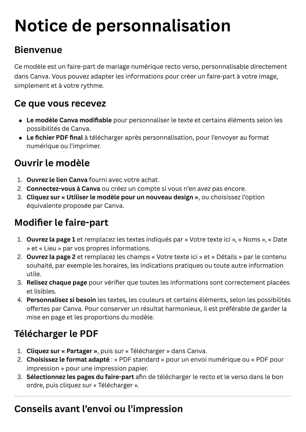 Faire-part de mariage Rock Motard personnalisable Canva – Recto verso imprimable
